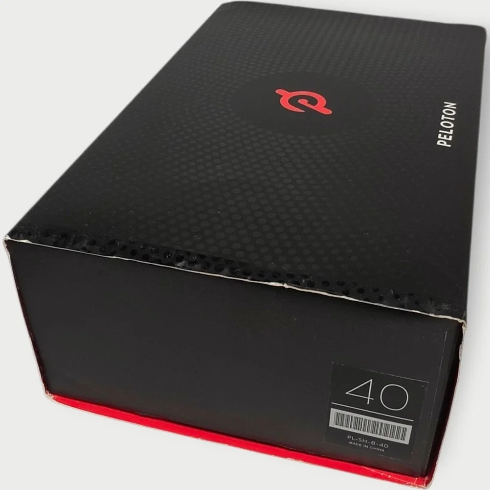 Peloton Cycling Shoes Mens Size 7 Womans Size 9‎ Black Red White EU 40 W/Box